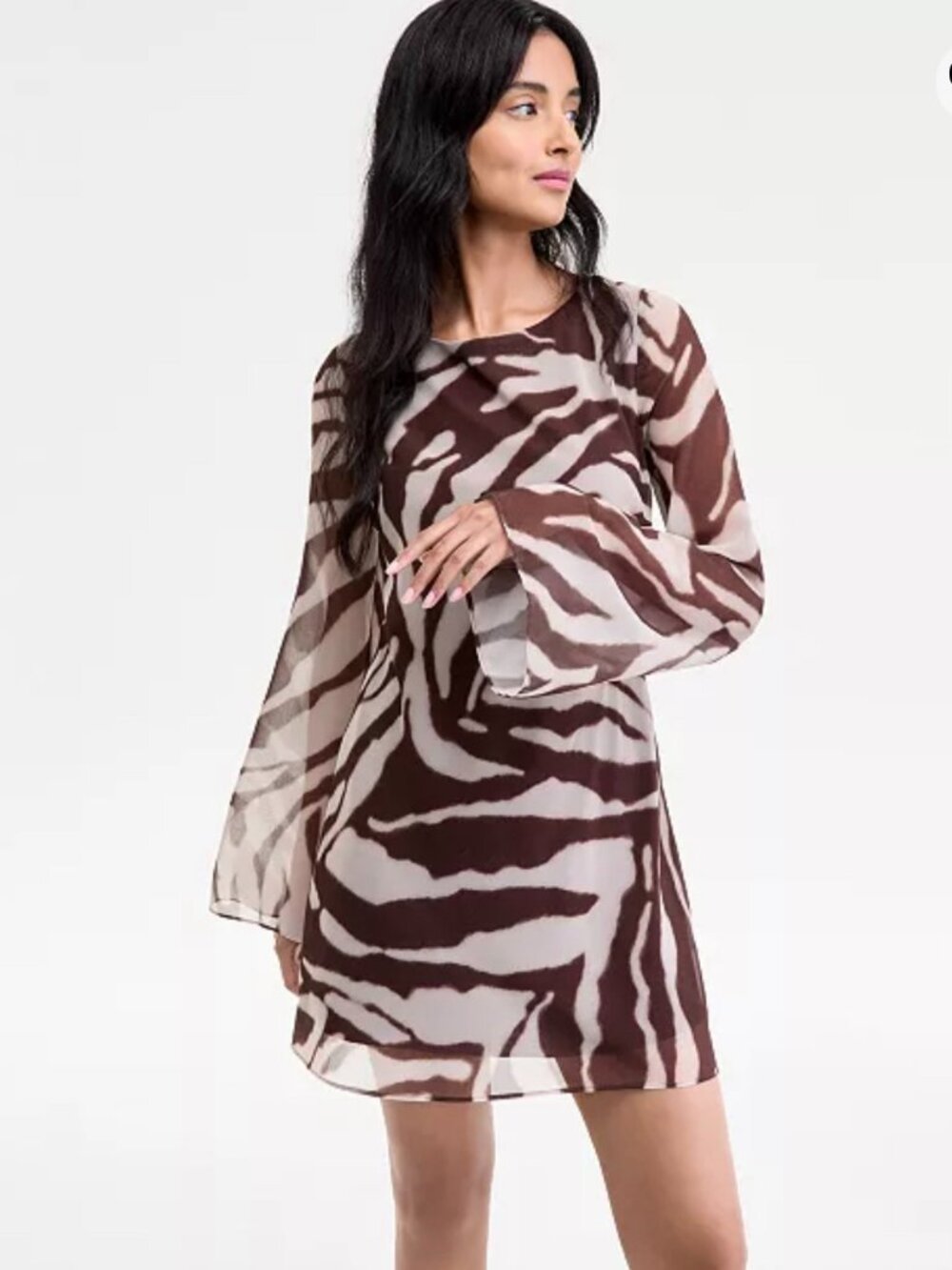 Alex & Sophia Zebra Print Mini Dress